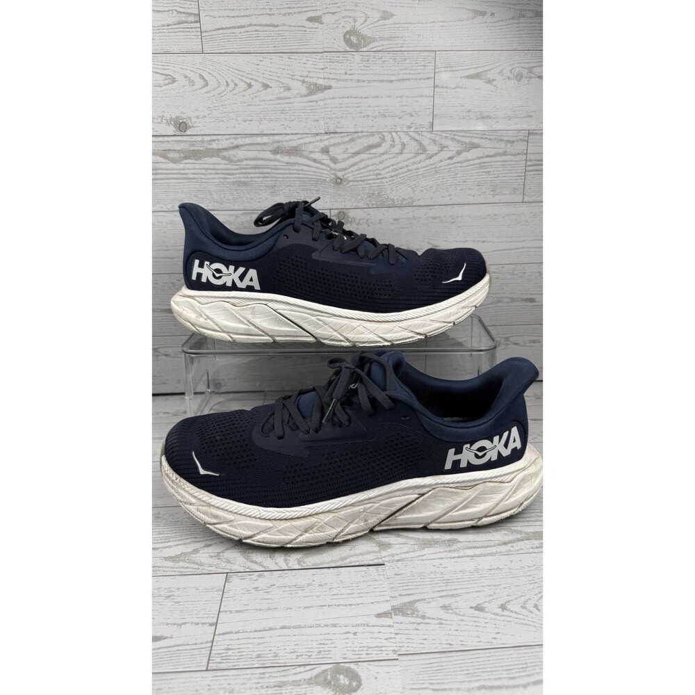 Hoka One One Navy Blue and White Athletic Running Shoes